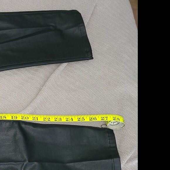 I.N.C. DENIM FAUX LEATHER  MID RISE STRAIGHT LEG BLACK PANTS SIZE 10/30 - Picture 12 of 16